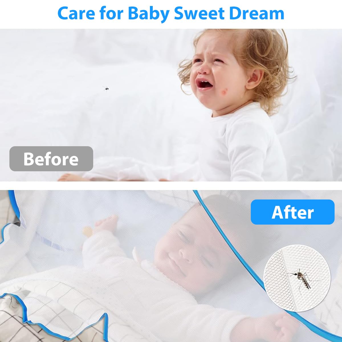 HASTHIP Foldable Mosquito Net for Single Bed with Storage Bag, Portable Pop-Up Mosquito Net for Home, Travel, Outdoor, 80cm(W) x 140cm(L) x 56cm (H) HASTHIP Foldable Mosquito Net for Single Bed with Storage Bag, Portable Pop-Up Mosquito Net for Home, Travel, Outdoor, 80cm(W) x 140cm(L) x 56cm (H)